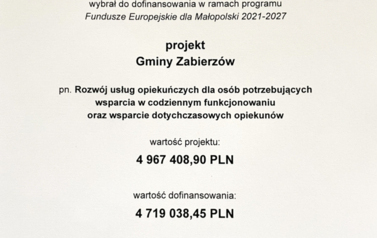 Zabierz&oacute;w z unijnym wsparciem &ndash; ponad 5 milion&oacute;w złotych na edukację i usługi społeczne 5