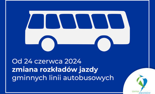 Zdjęcie do Od 24 czerwca 2024 zmiana rozkład&oacute;w jazdy gminnych linii autobusowych