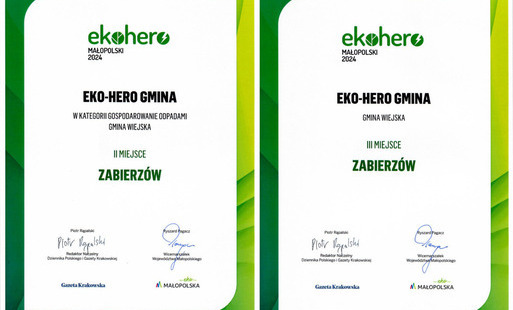 Zdjęcie do Gmina Zabierz&oacute;w podw&oacute;jnym laureatem konkursu EKO-HERO 2024