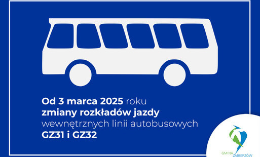 Zdjęcie do Od 3 marca 2025 roku zmiany rozkład&oacute;w jazdy wewnętrznych linii autobusowych GZ31 i GZ32