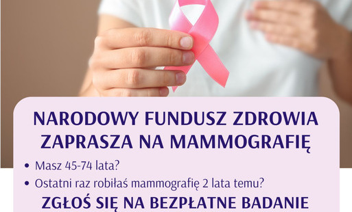 Zdjęcie do Bezpłatne badania mammograficzne w Zabierzowie dla kobiet w wieku 45-74 lat