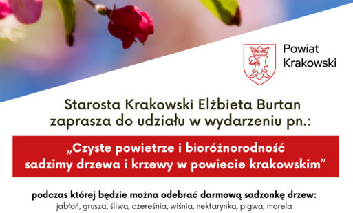 Zdjęcie do Czyste powietrze i bior&oacute;żnorodność - sadzimy drzewa i krzewy w powiecie krakowskim