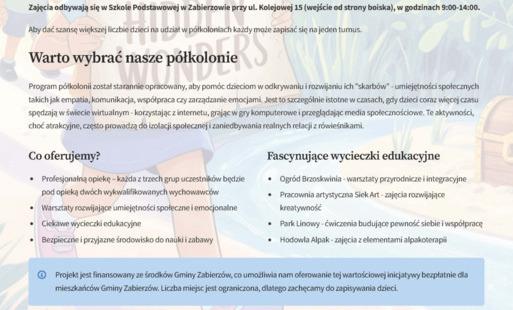 Zdjęcie do Zapraszamy na P&oacute;łkolonie &bdquo;Poszukiwacze skarb&oacute;w &ndash; mapa dobrych relacji" w Gminie Zabierz&oacute;w! 