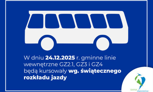 Zdjęcie do 24.12.2025 r. gminne linie wewnętrzne będą kursowały wg. świątecznego rozkładu jazdy