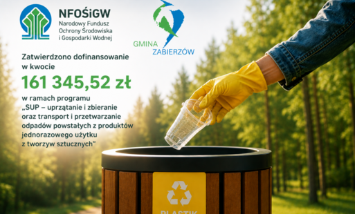 Zdjęcie do Ponad 161 tys. zł dofinansowania dla Gminy Zabierz&oacute;w na działania związane z gospodarowaniem odpadami z tworzyw sztucznych