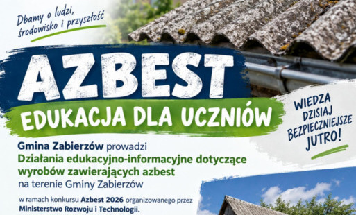 Zdjęcie do 20 października w Szkole Podstawowej im. Janusza Korczaka w Zabierzowie odbędą się zajęcia edukacyjne dla uczni&oacute;w poświęcone tematyce azbestu