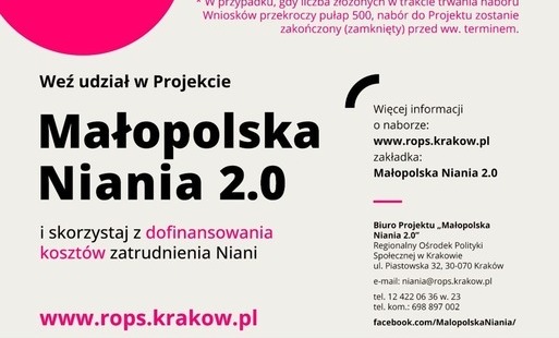 Zdjęcie do Trwa nab&oacute;r do Projektu "Małopolska Niania 2.0"