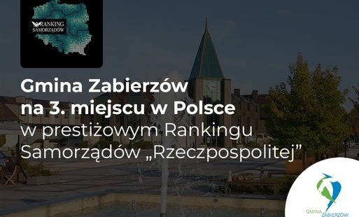 Zdjęcie do Gmina Zabierz&oacute;w na 3. miejscu w Polsce w prestiżowym Rankingu Samorząd&oacute;w &bdquo;Rzeczpospolitej&rdquo;