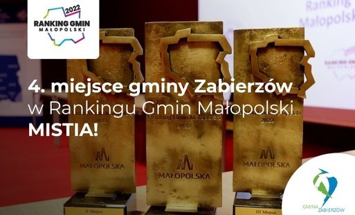 Zdjęcie do 4. miejsce gminy Zabierz&oacute;w w Rankingu Gmin Małopolski MISTIA!