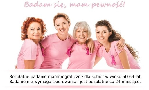Zdjęcie do Bezpłatne badania mammograficzne w Zabierzowie 27.03.2023