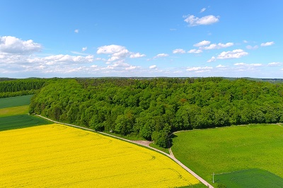 Krajobraz gminy Zabierzów z&nbsp;lotu ptaka