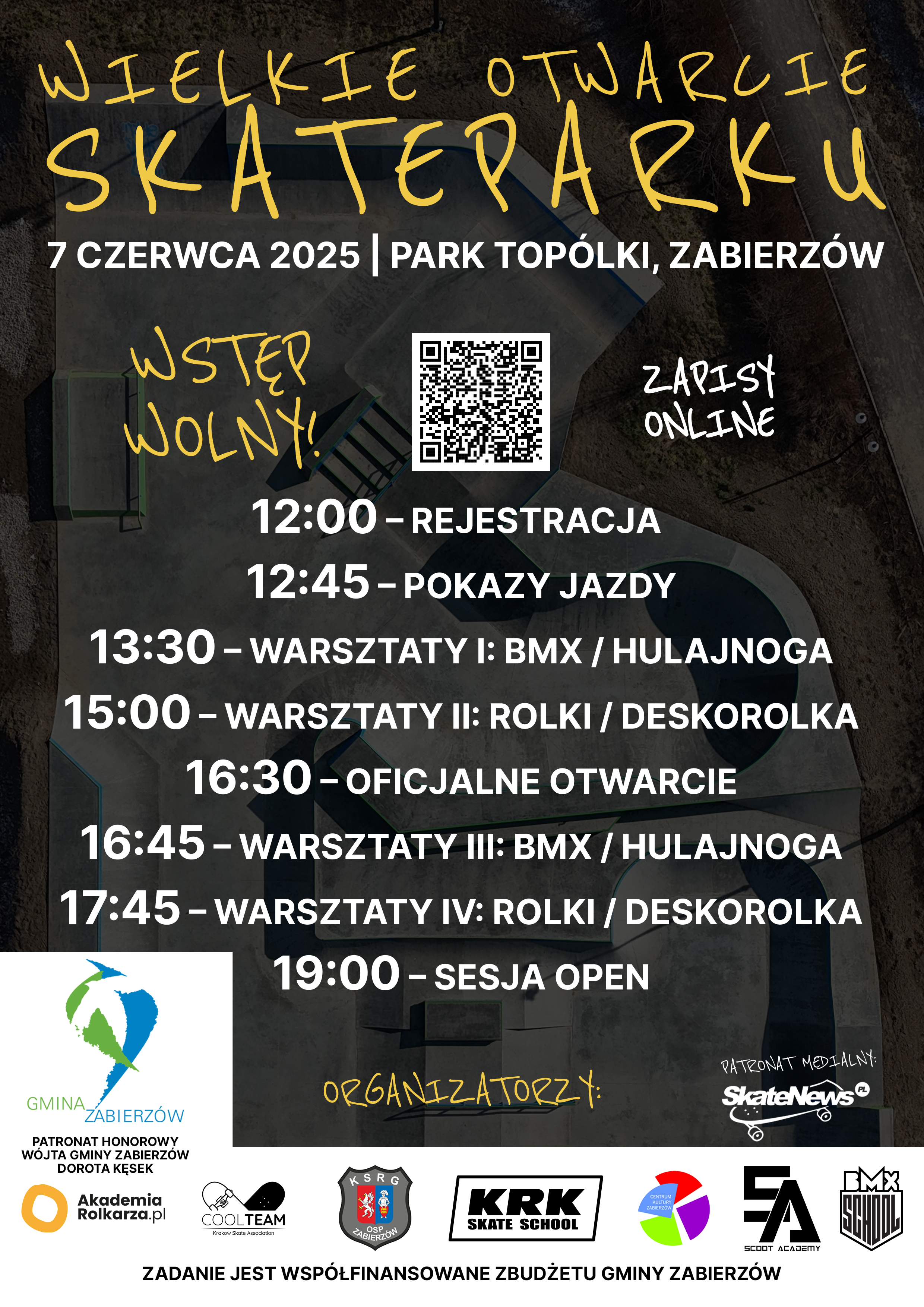 Otwarcie skateparku - plakat