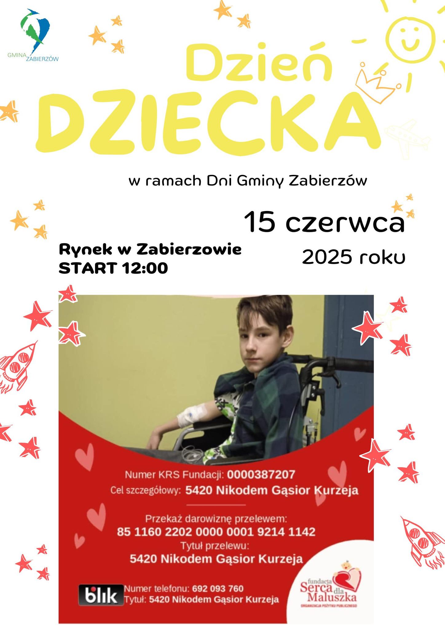 Gminny Dzień dziecka - akcja charytatywna dla NIkosia z&nbsp;Bolechowic