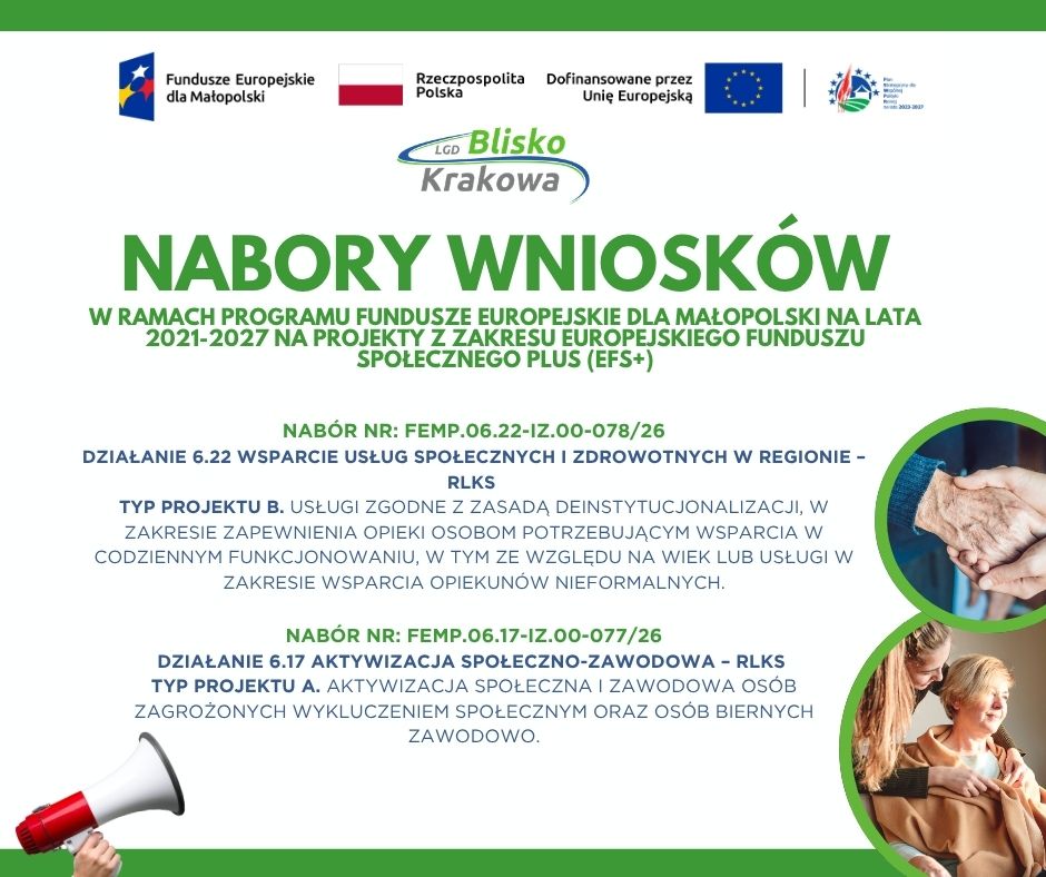 Grafika do naboru wniosków LGD Blisko Krakowa