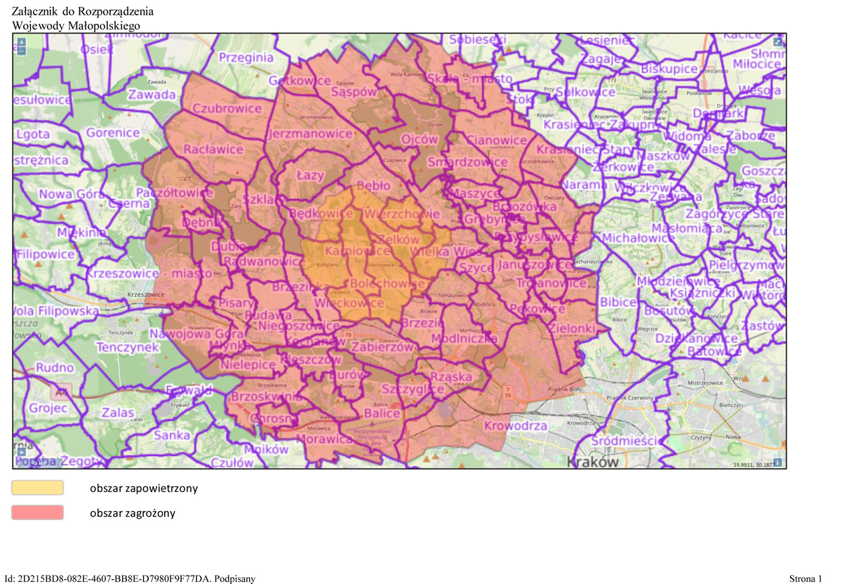 Mapa obszru zagrożenia HPAI