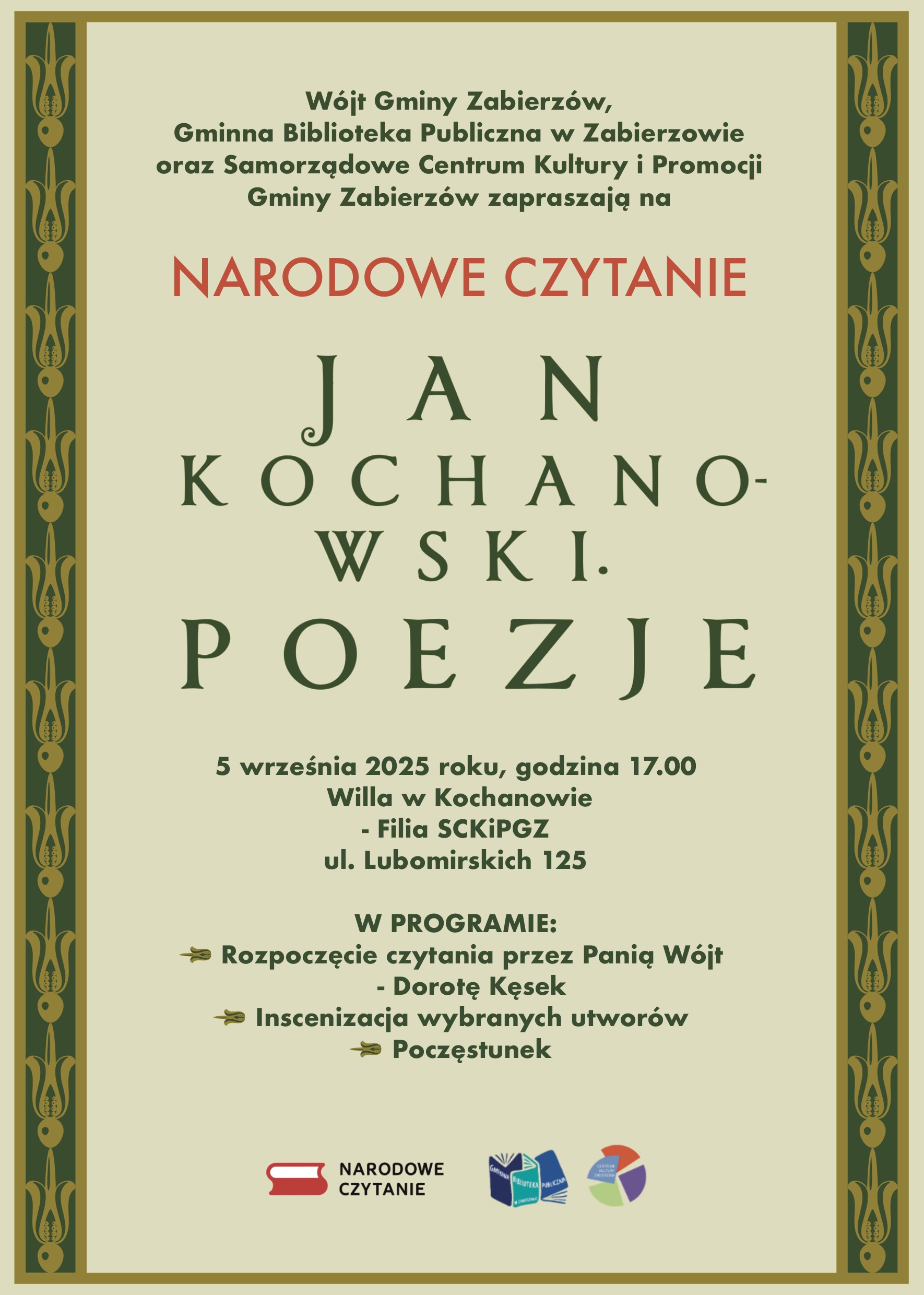 Narodowe czytanie 2025 - plakat