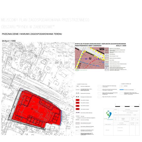 Mapa: Miejscowy plan zagospodarowania przestrzennego "Rynek w Zabierzowie". Plan obowiązuje od dnia 2 grudnia 2015 r.