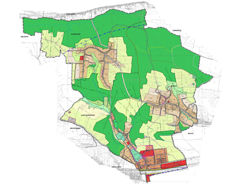 Mapa: Miejscowy plan zagospodarowania przestrzennego dla sołectw Aleksandrowice, Burów, Kleszczów Plan obowiązuje od dnia 18 sierpnia 2012 r.