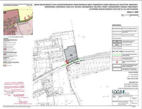 Mapa: Zmiana miejscowego planu zagospodarowania przestrzennego dla działek nr 5/3, 6/2 i 8/38 w Rudawie Plan obowiązuje od dnia 26 listopada 2014 r.