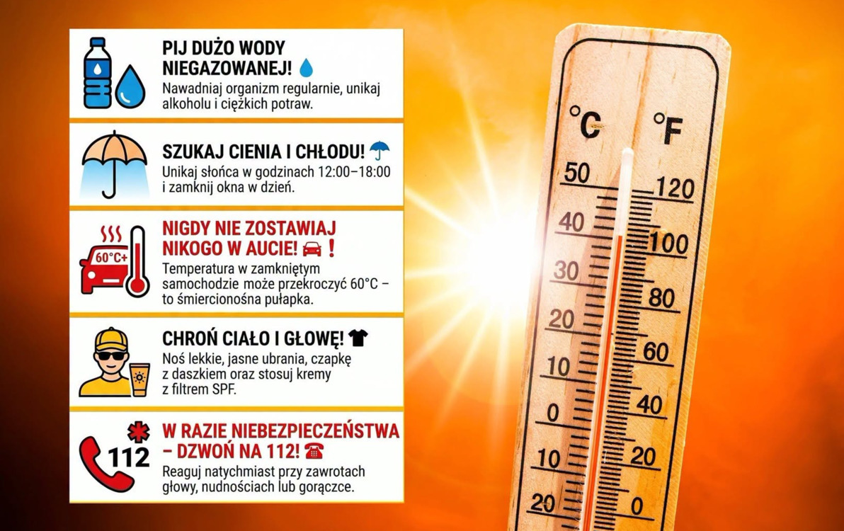 Uwaga! Nadchodzą upały – zadbaj o siebie i najbliższych!