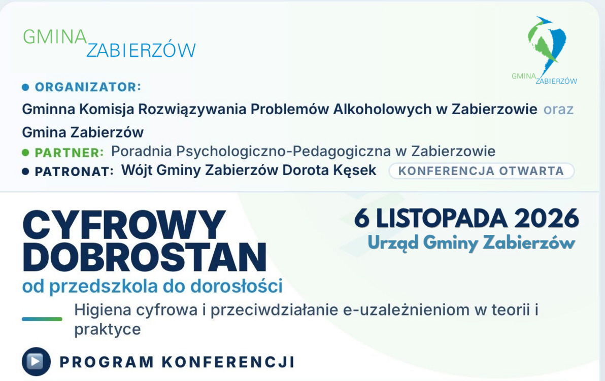 Konferencja „Cyfrowy dobrostan” – zaproszenie dla mieszkańców gminy Zabierzów